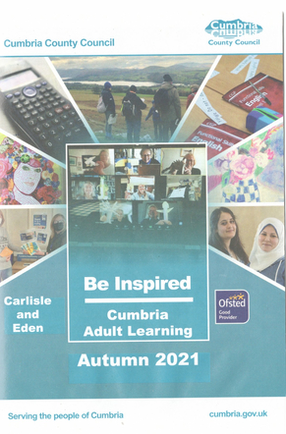 Cumbria County Council  Adult Learning  'Be Inspired' Information brochure